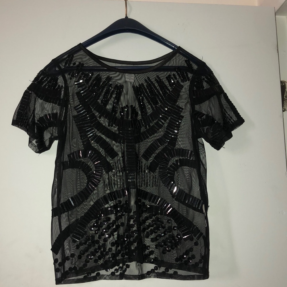 Back see through top with sequence size S